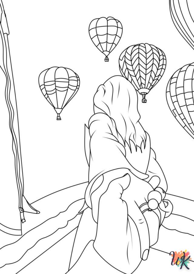 coloriage Montgolfière  à colorier en ligne gratuit