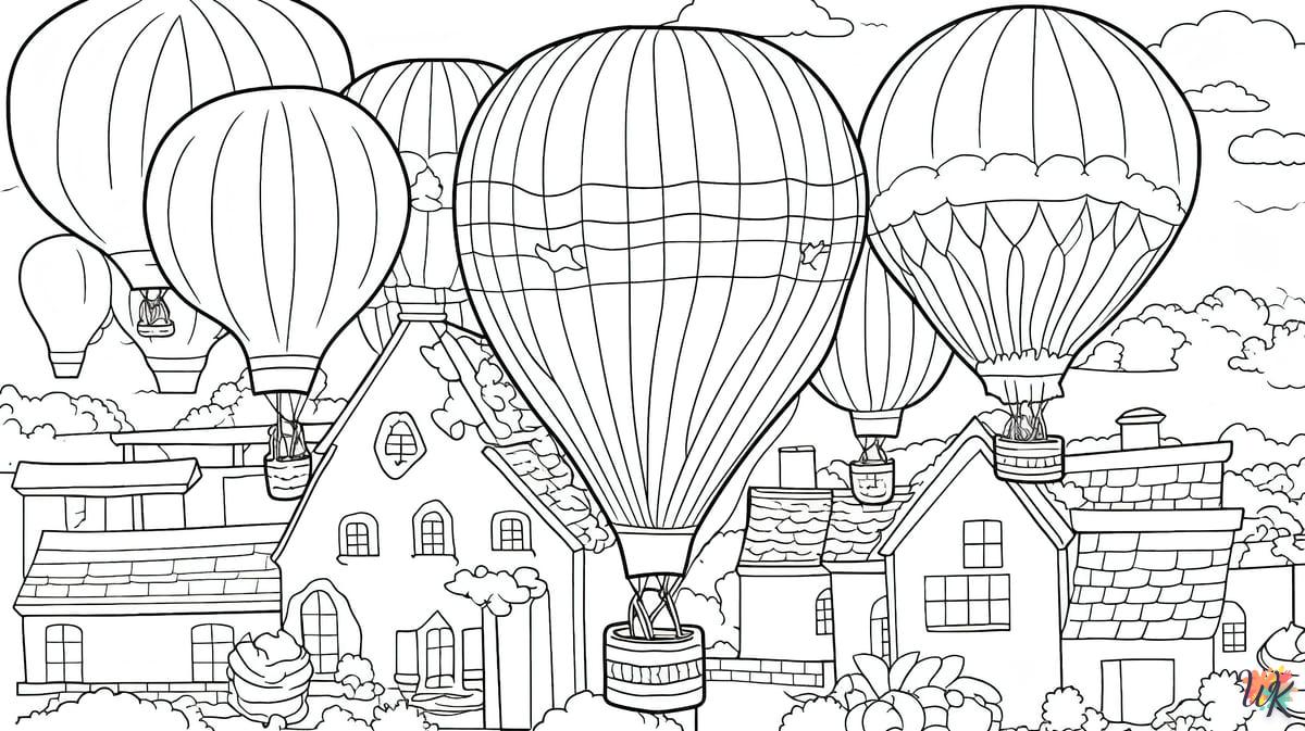coloriage Montgolfière  enfant à imprimer pdf