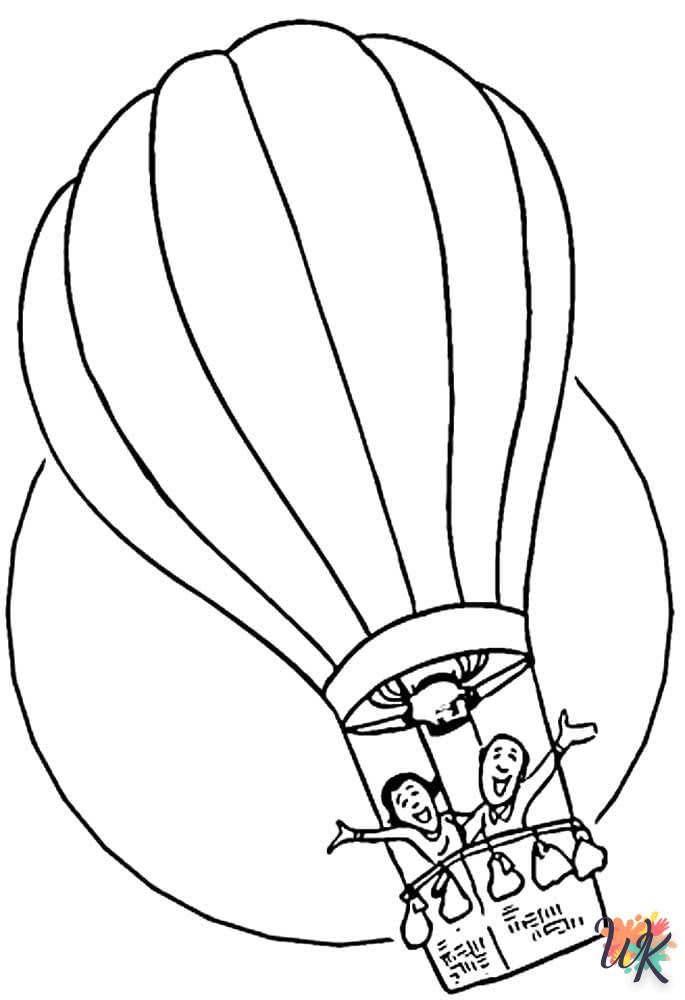 coloriage Montgolfière  gratuit en ligne