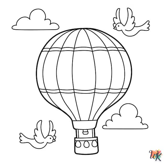 coloriage Montgolfière  pour enfant de 4 ans