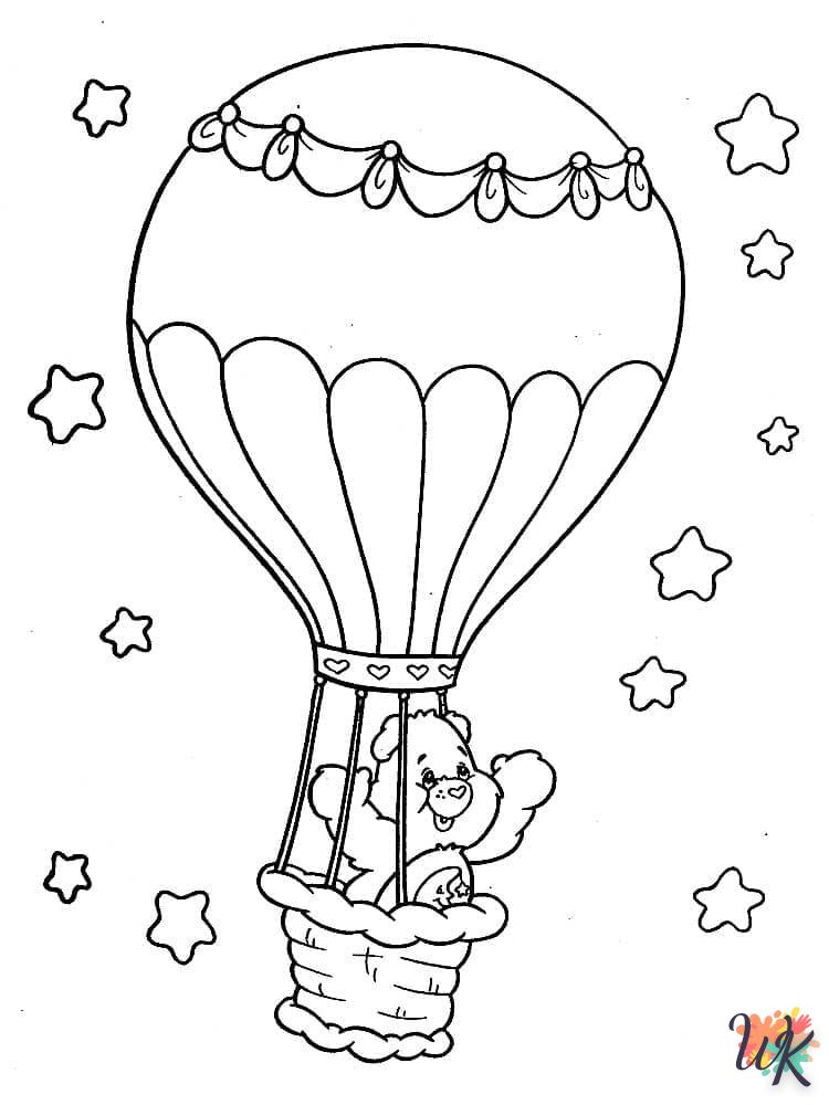 coloriage Montgolfière  enfant 3 ans a imprimer