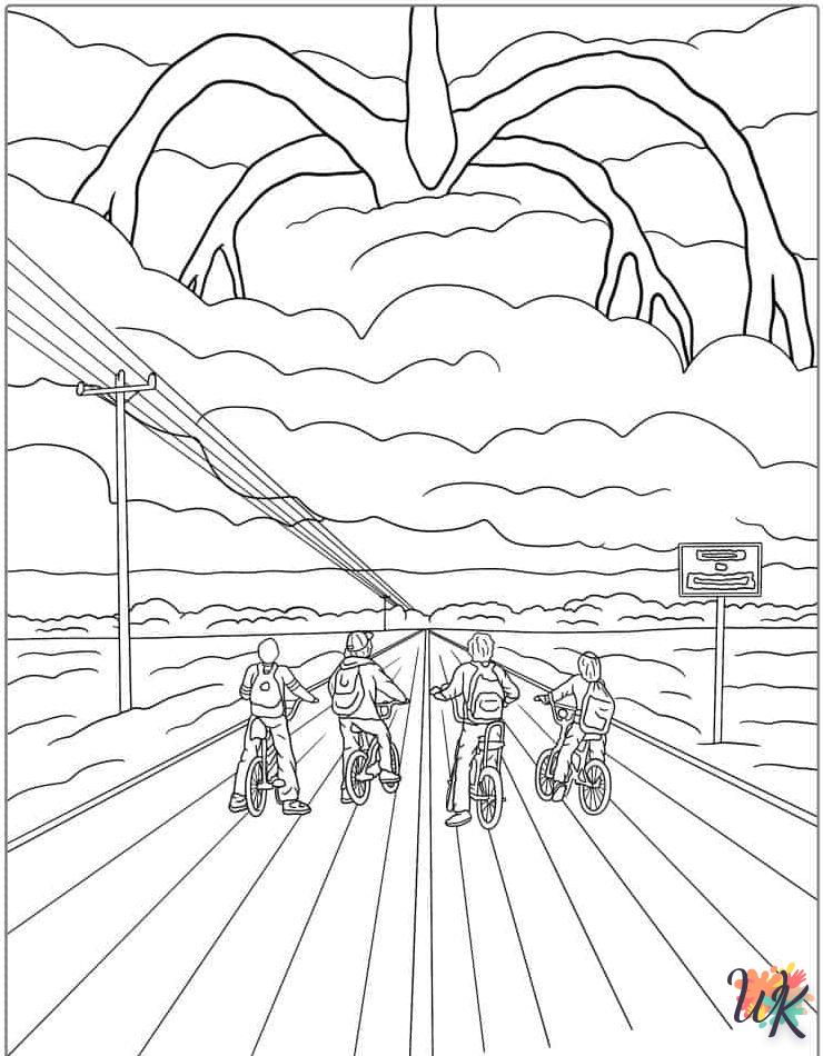 coloriage Stranger Things 5  à imprimer a4