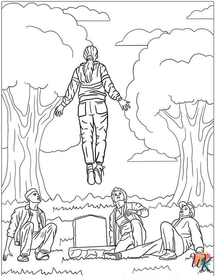 coloriage Stranger Things 5  enfant à imprimer pdf