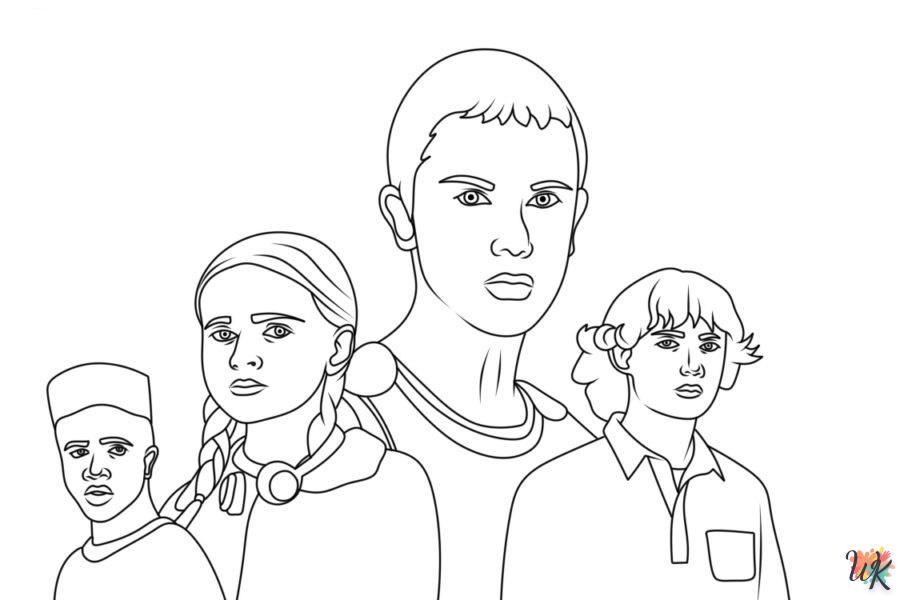 coloriage Stranger Things 5  pour lutter contre le stress