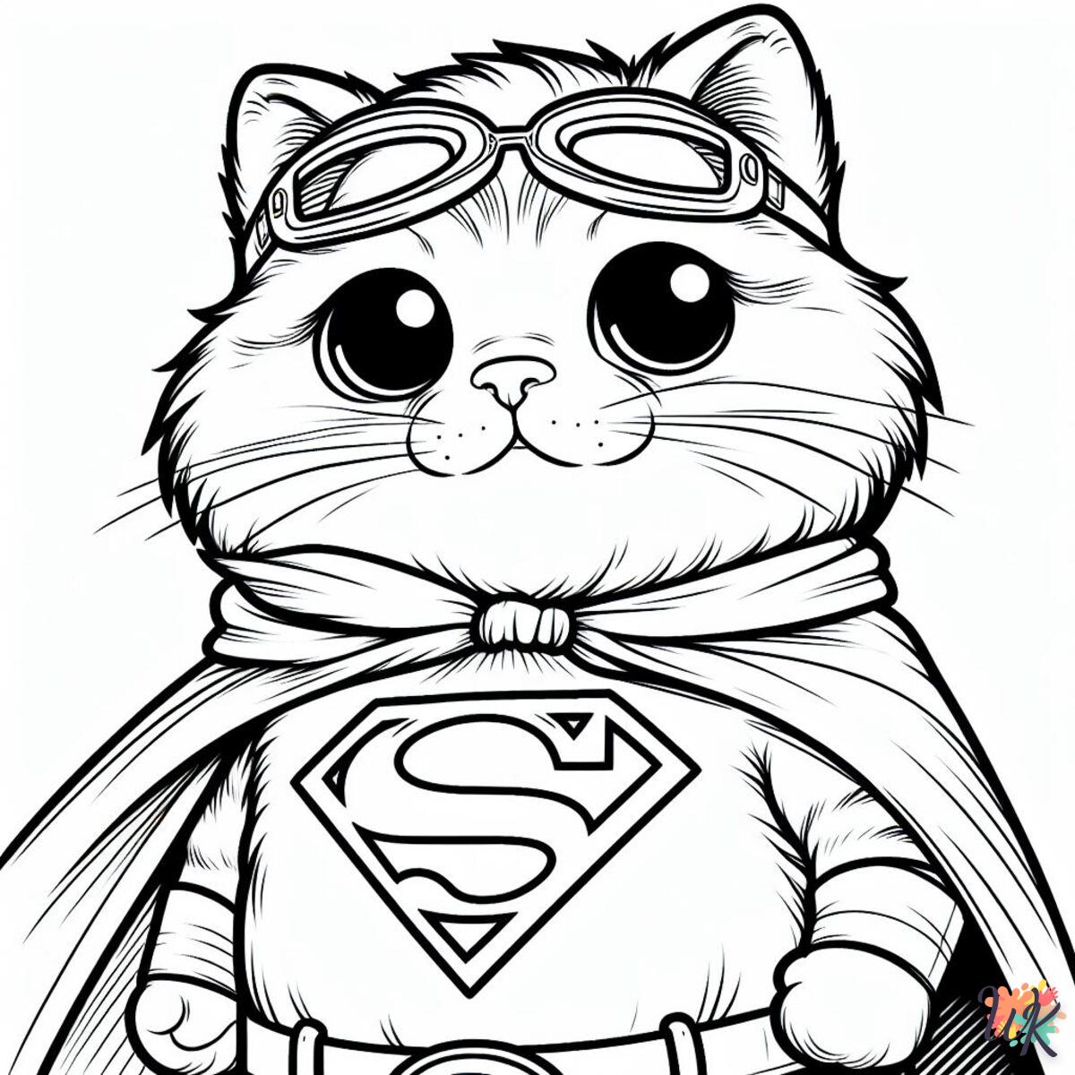 Des pages à colorier étonnantes avec des chats super-héros