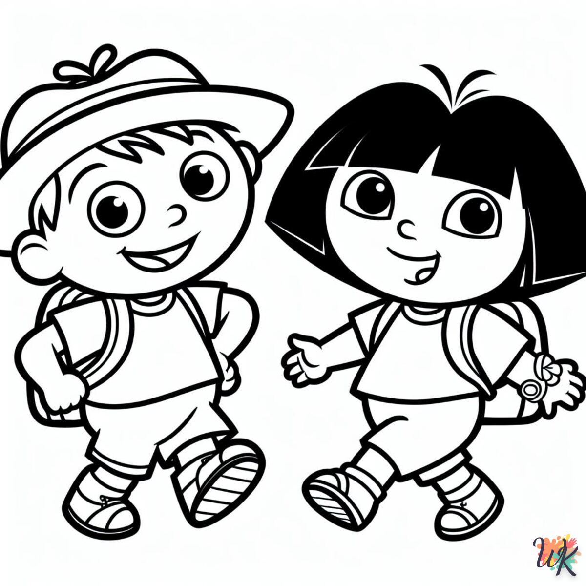 Coloriages pour enfants : Marcus et Dora l’exploratrice