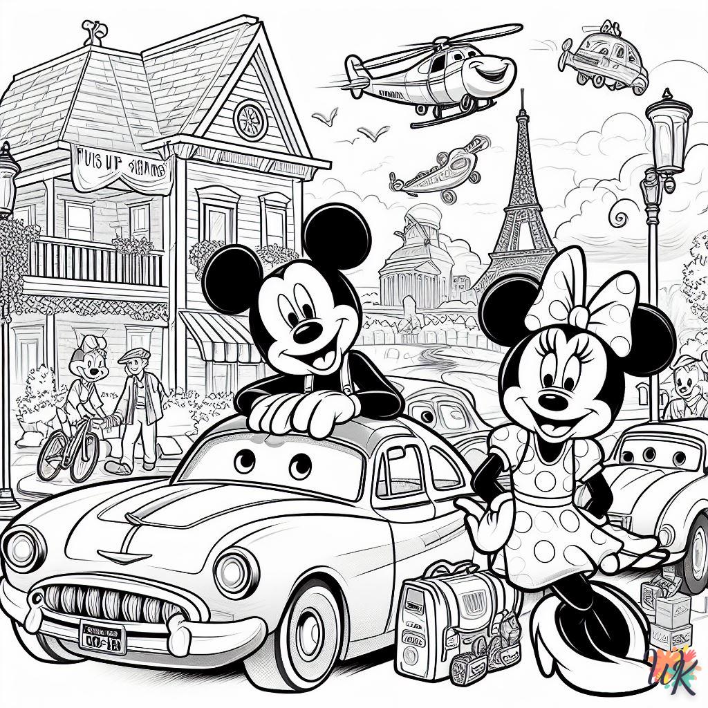 Coloriage Mickey et Minnie et Coloriage Cars