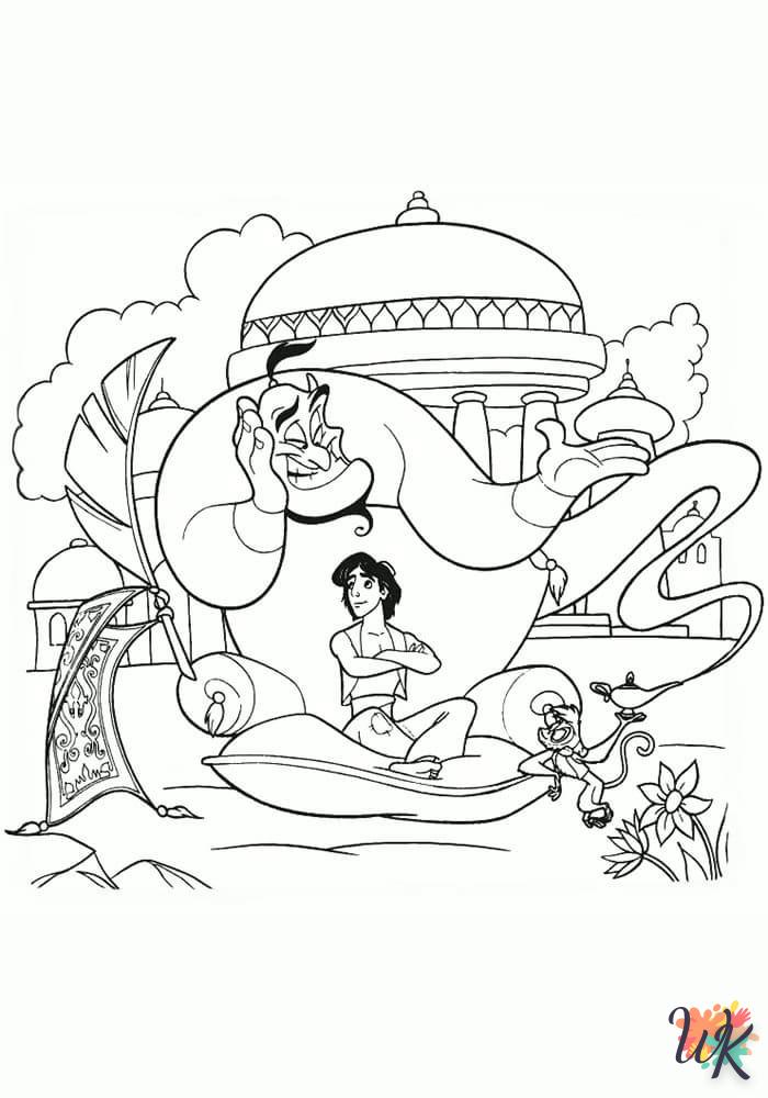 coloriage Aladdin  à imprimer kawaii