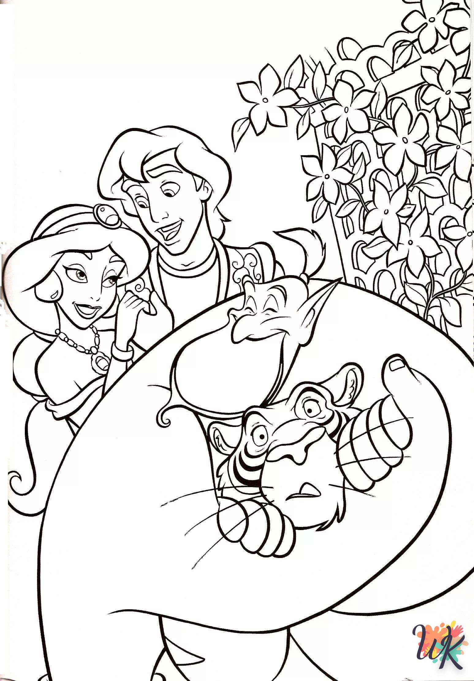 coloriage Aladdin  enfant 3 ans a imprimer