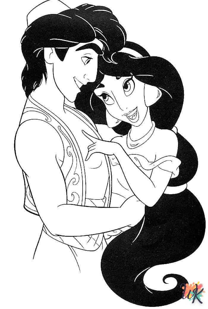 coloriage Aladdin  et découpage à imprimer