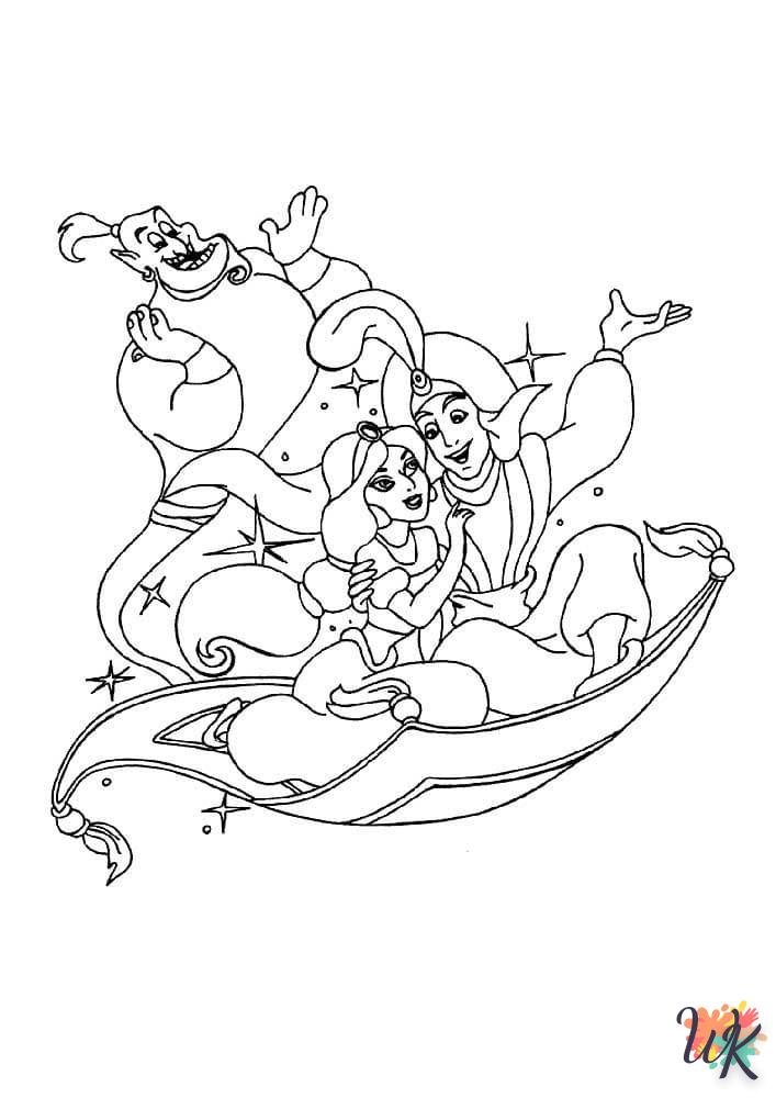 coloriage Aladdin  enfant 6 ans à imprimer