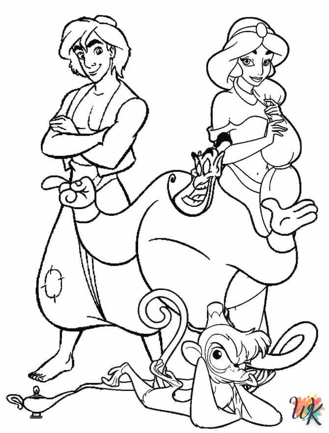 coloriage Aladdin  enfant 3 ans a imprimer