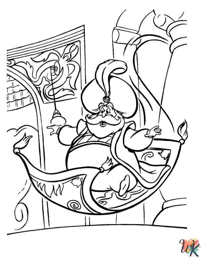 coloriage Aladdin  animaux enfant a imprimer