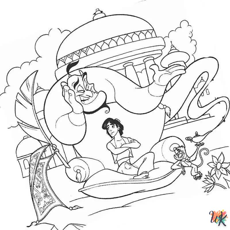 coloriage Aladdin  automne en ligne gratuit à imprimer