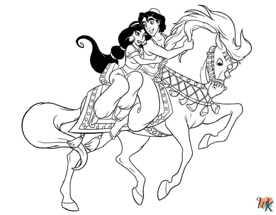 coloriage Aladdin  et découpage à imprimer