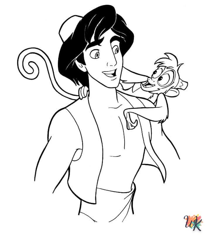 coloriage Aladdin  pour enfant de 2 ans