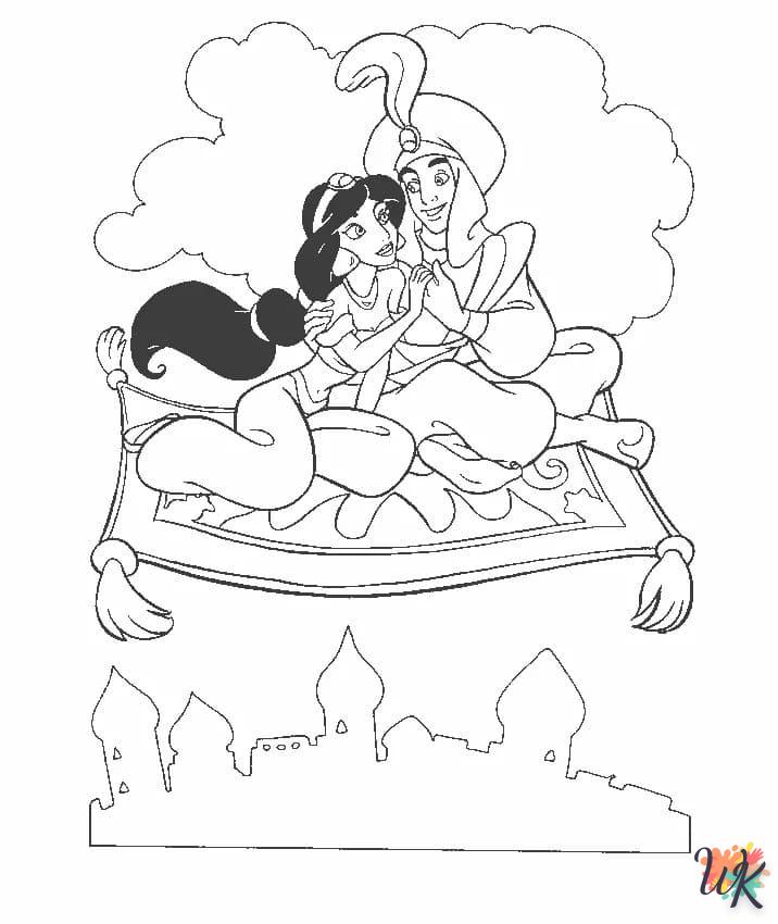 coloriage Aladdin  enfant 3 ans a imprimer