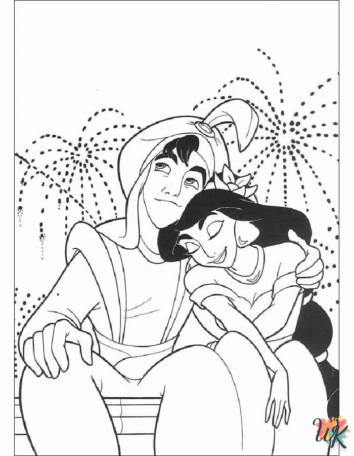 coloriage Aladdin  licorne en ligne gratuit à imprimer