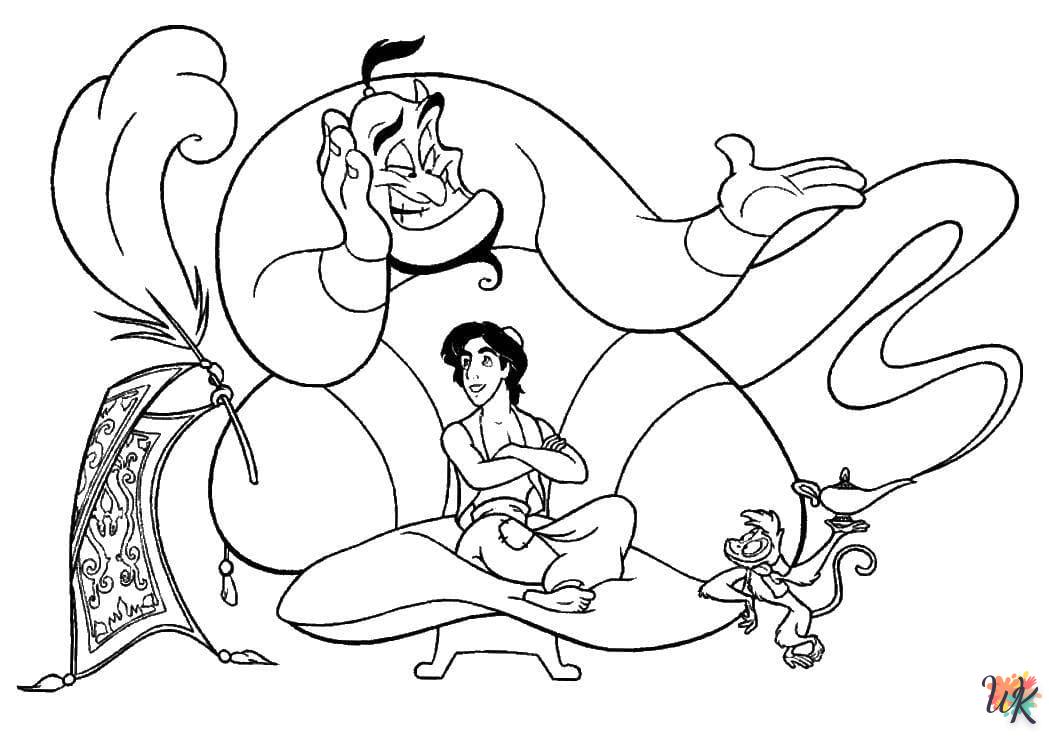 coloriage Aladdin  à numéro adulte en ligne gratuit