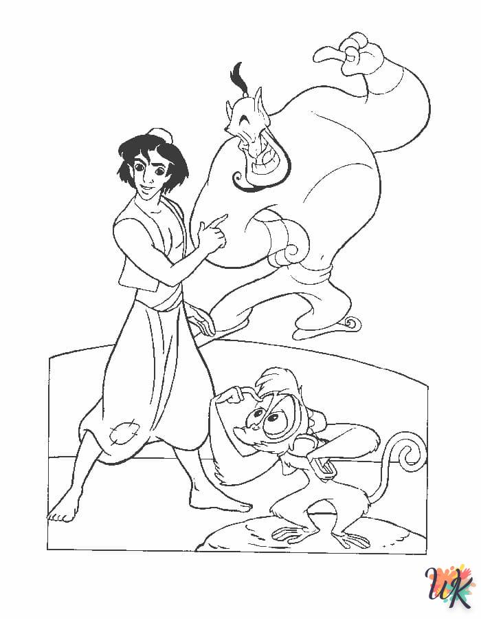 coloriage Aladdin  à imprimer pour enfant de 9 ans