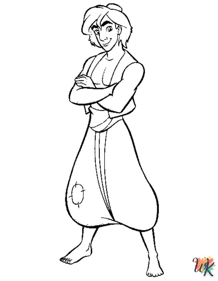 image pour coloriage Aladdin  enfant