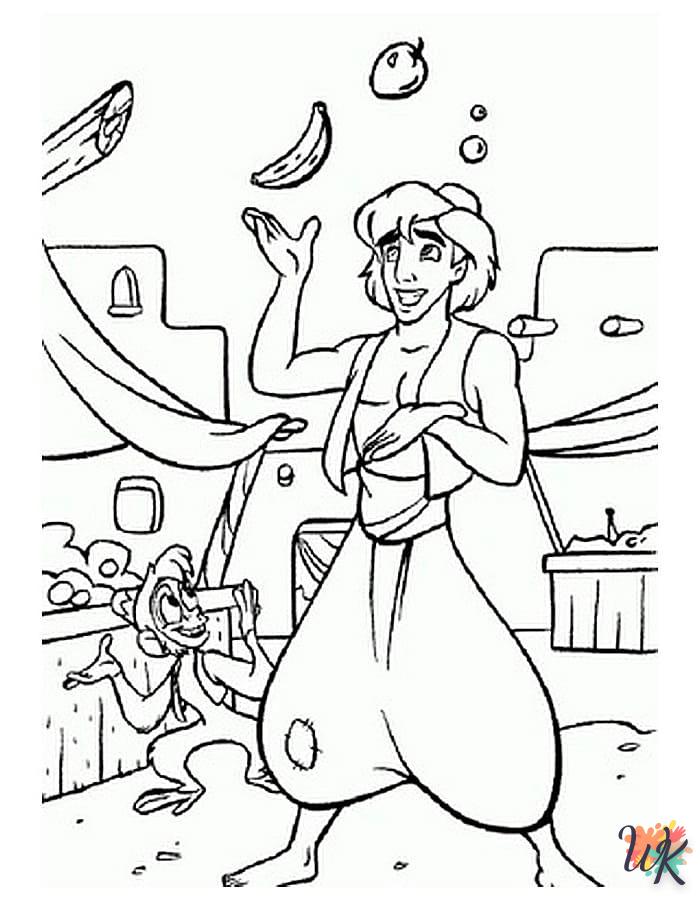 coloriage Aladdin  en ligne pour bebe de 2 ans