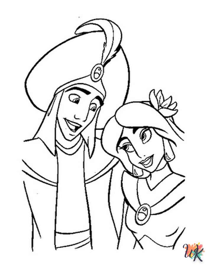 coloriage Aladdin  et decoupage a imprimer gratuit