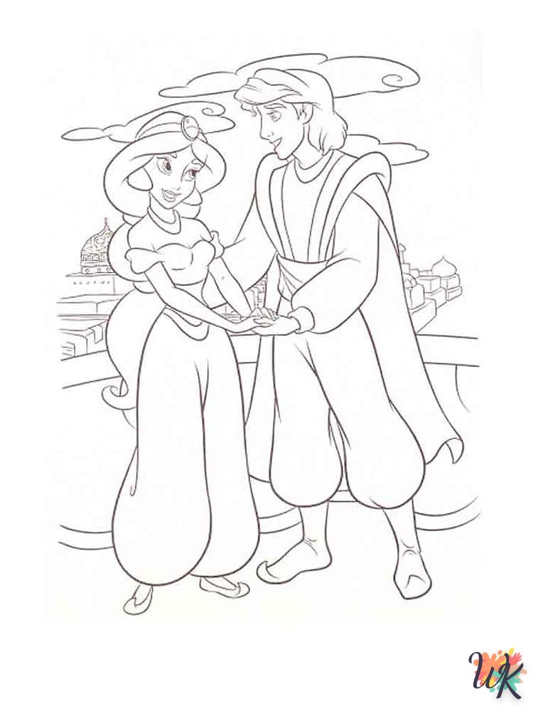 coloriage Aladdin  de noël gratuit à imprimer en ligne