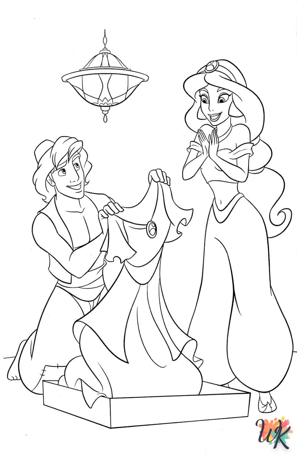 coloriage Aladdin  animaux enfant a imprimer