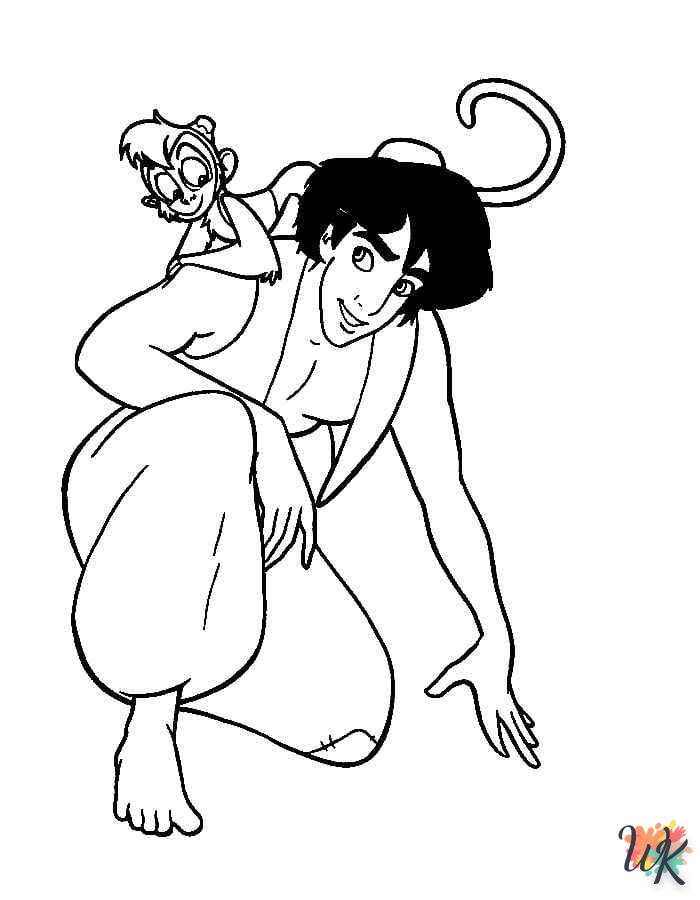 coloriage Aladdin  à imprimer pour enfant de 4 ans