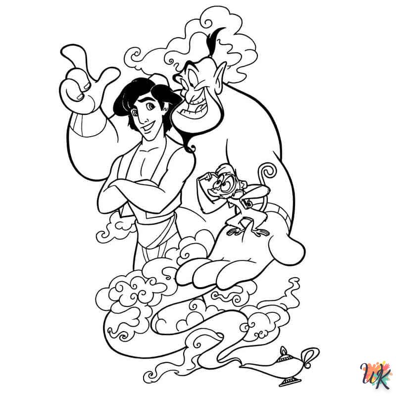 coloriage Aladdin  à imprimer pour enfant de 8 ans