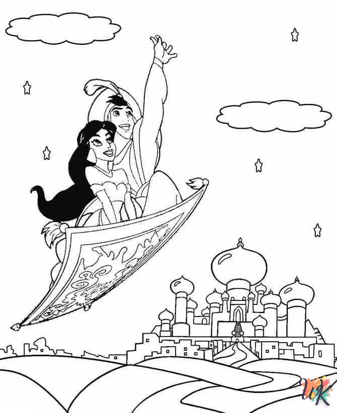 coloriage Aladdin  pour enfants a imprimer gratuit