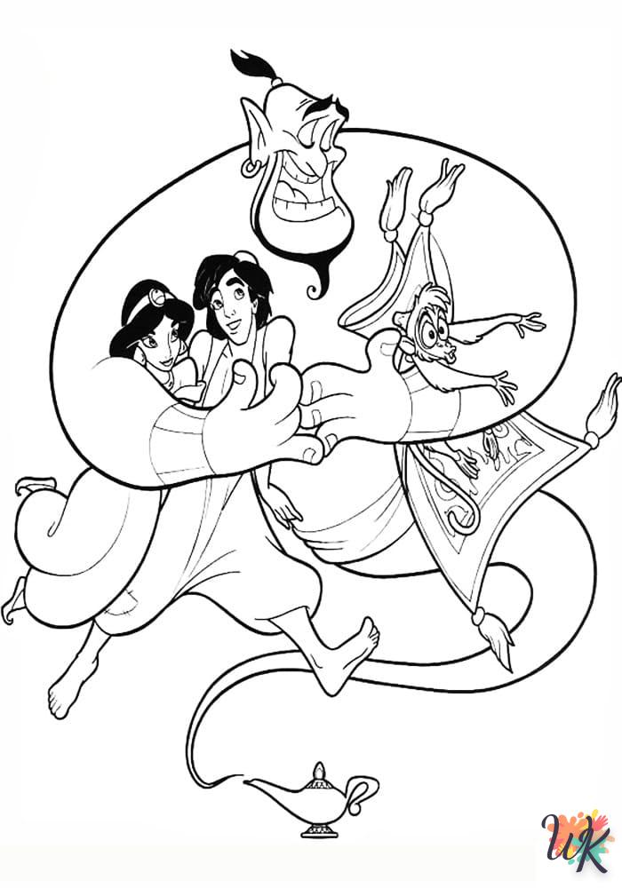 coloriage Aladdin  7 ans en ligne gratuit à imprimer