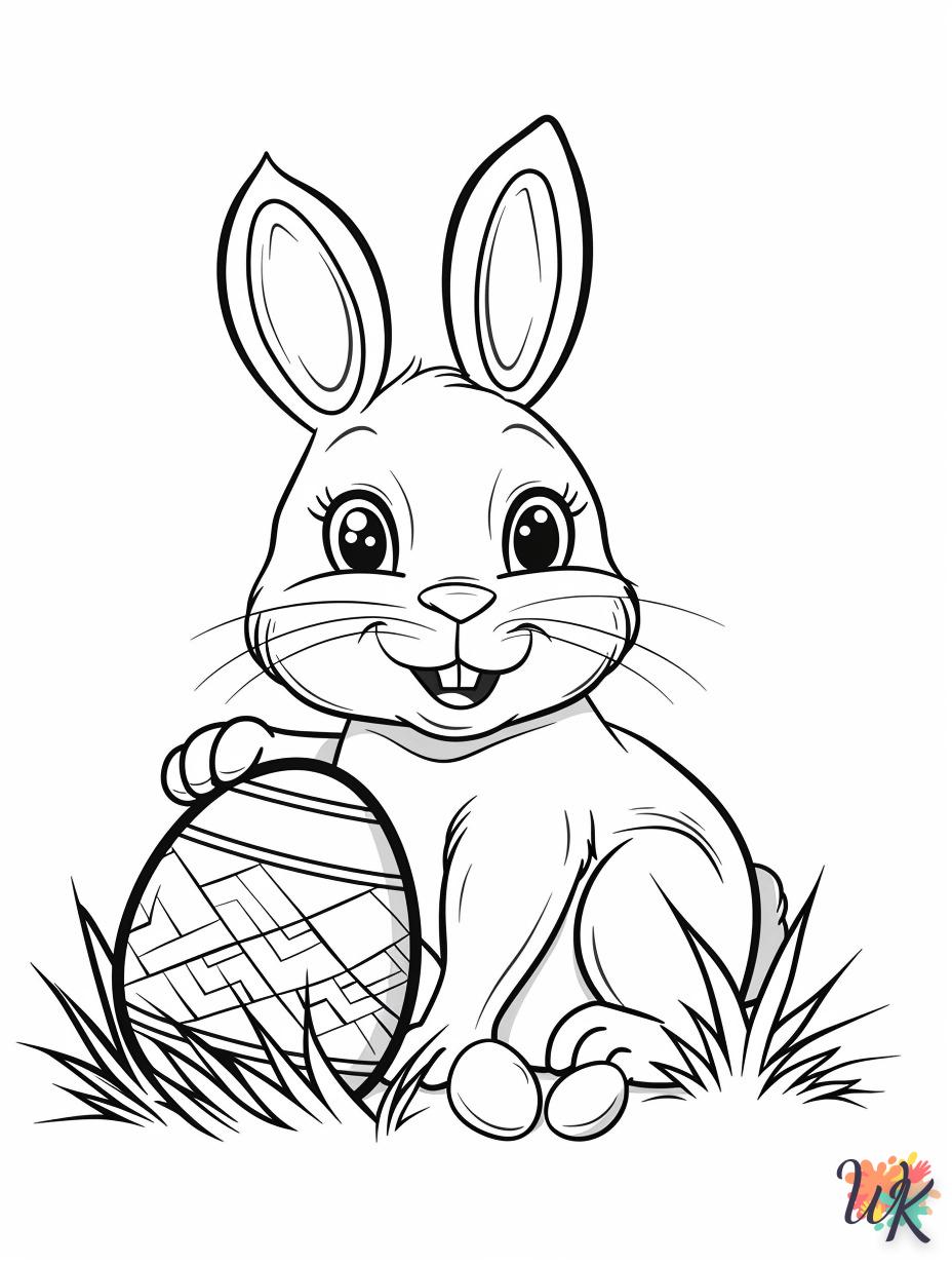 coloriage Lapin de Pâques  pour enfants à imprimer