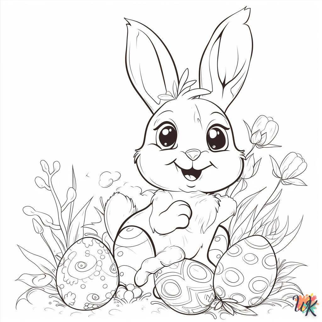 coloriage Lapin de Pâques  gratuit a imprimer