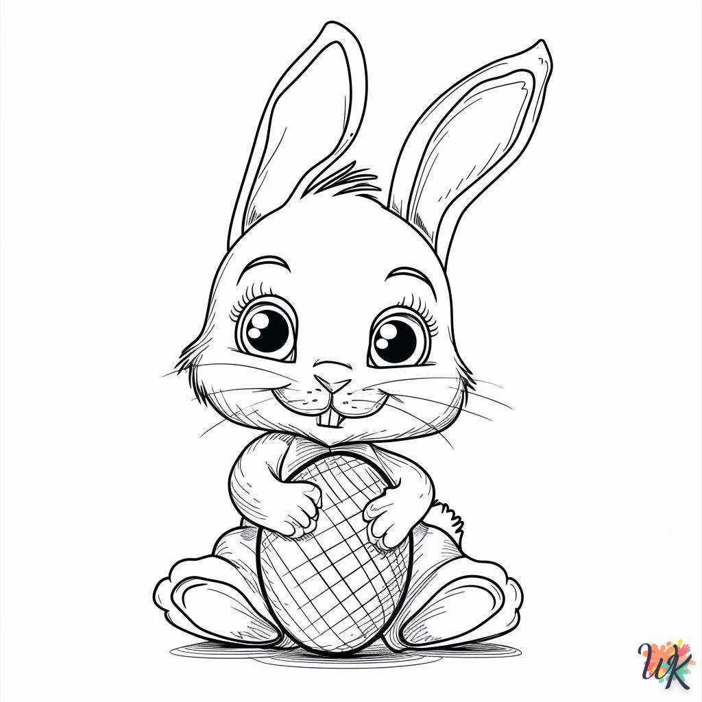 coloriage Lapin de Pâques  a imprimer gratuitement