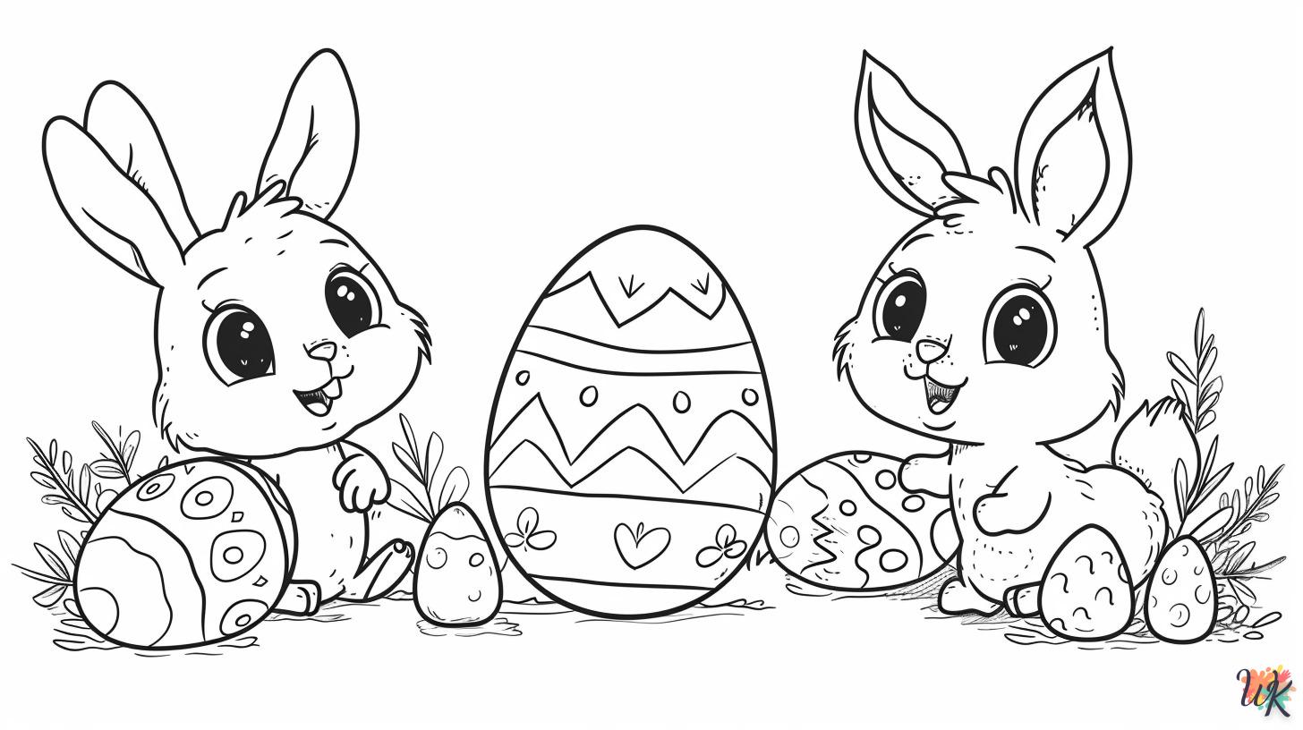 coloriage Lapin de Pâques  enfant 8 ans a imprimer