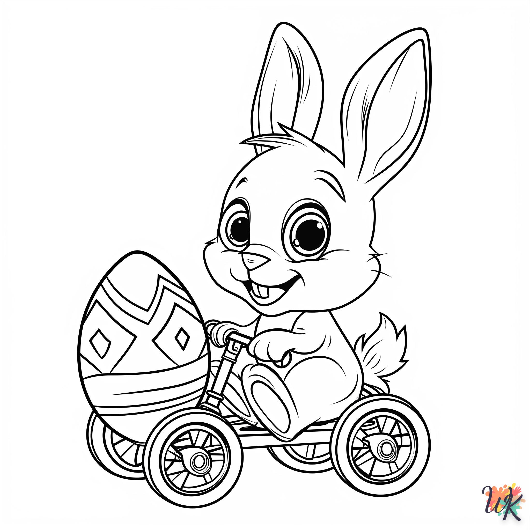 coloriage Lapin de Pâques  pour enfant de 8 ans