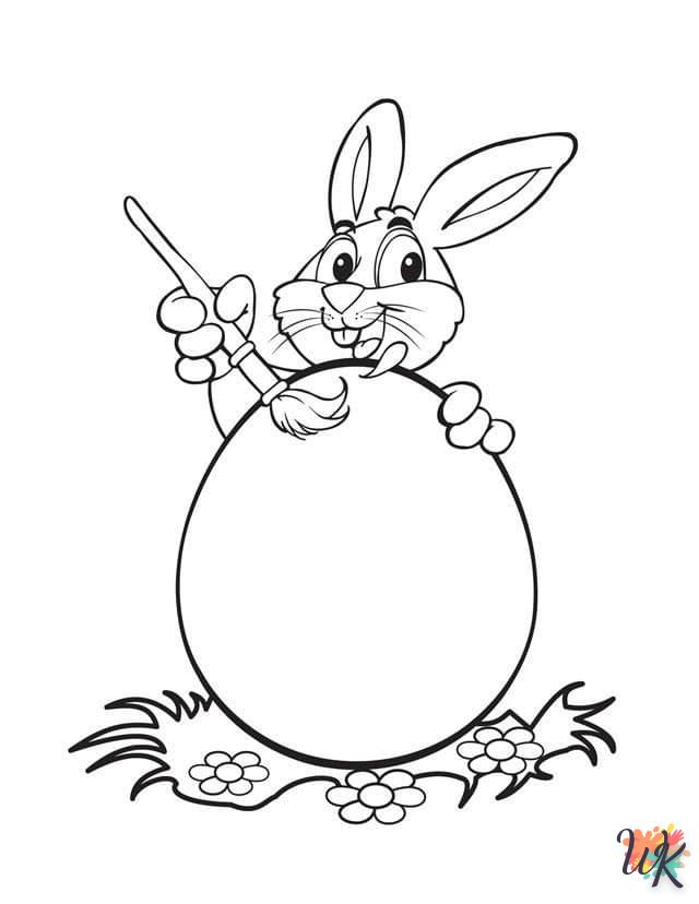 coloriage Lapin de Pâques  à imprimer pdf gratuit