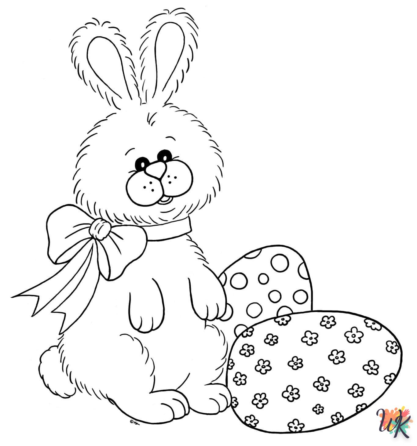 coloriage Lapin de Pâques  enfant 8 ans a imprimer