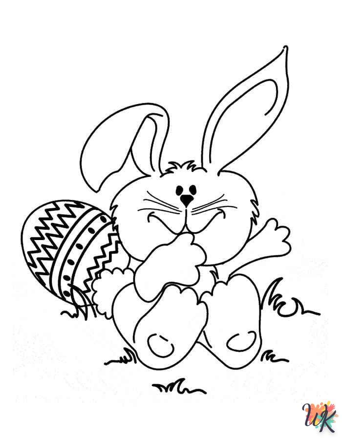 coloriage Lapin de Pâques  pour bebe a imprimer