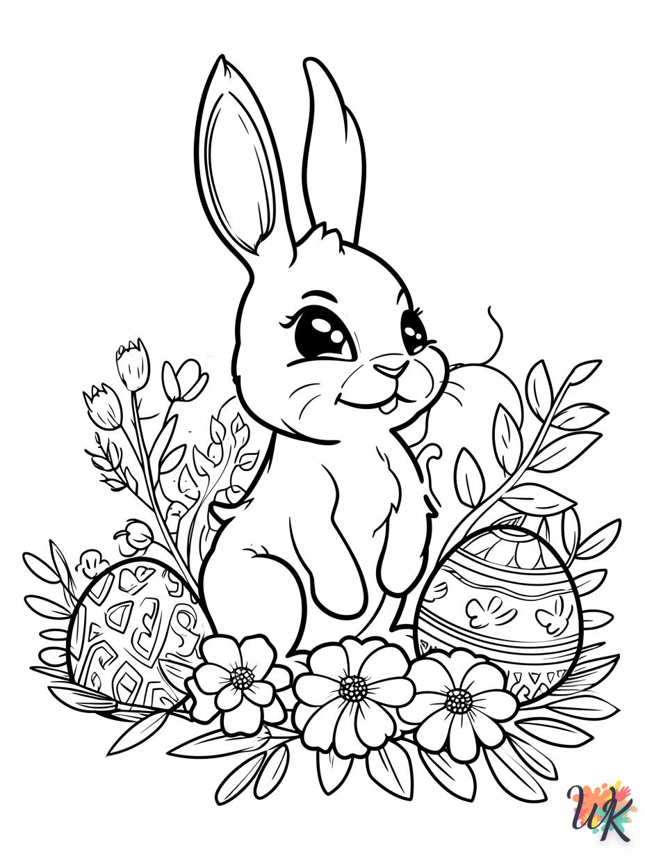 coloriage Lapin de Pâques  à colorier en ligne