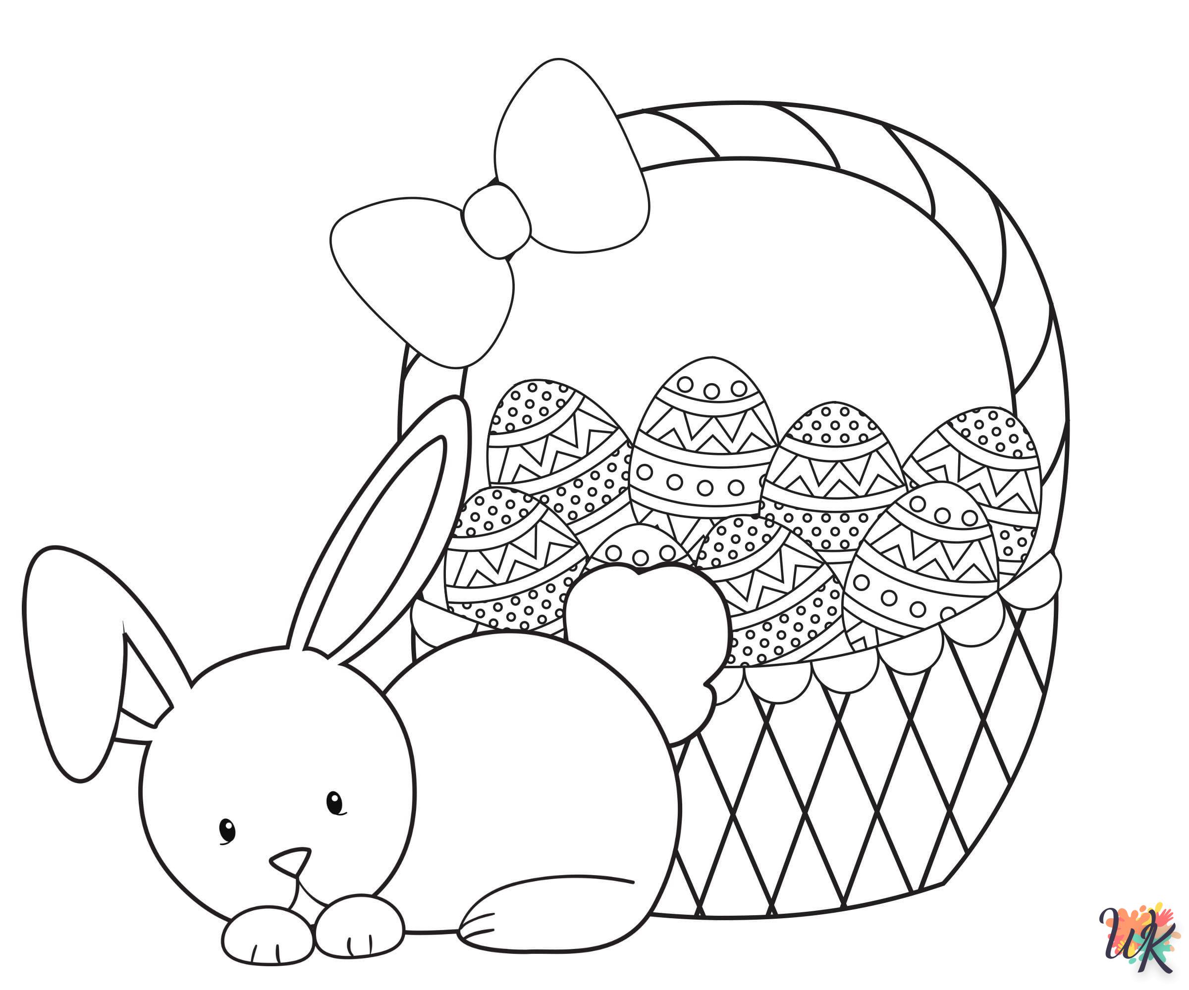 coloriage Lapin de Pâques  pour enfant de 2 ans