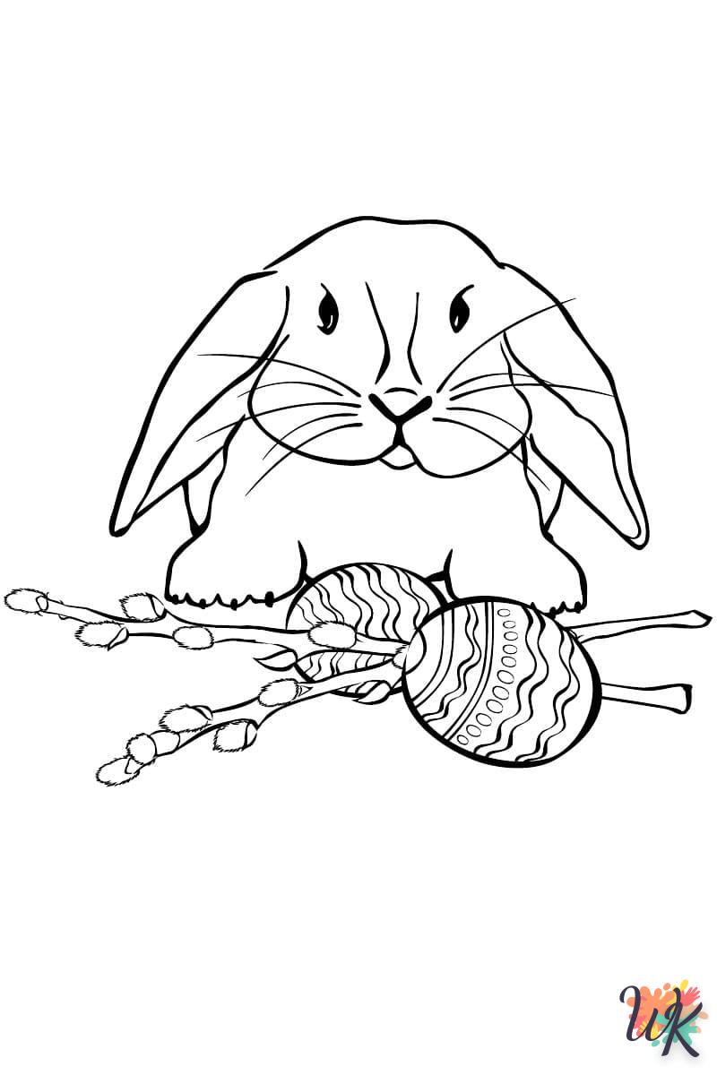 coloriage Lapin de Pâques  en ligne gratuit