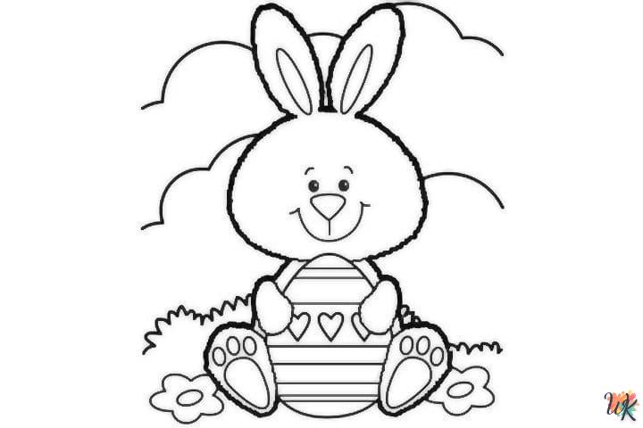 image pour coloriage Lapin de Pâques  enfant