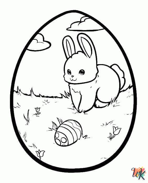 coloriage Lapin de Pâques  à imprimer pour enfant de 6 ans