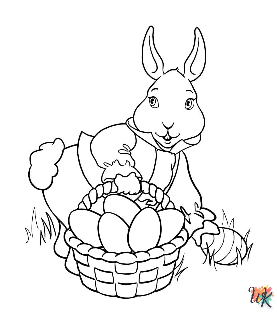 coloriage Lapin de Pâques  pour enfants à imprimer