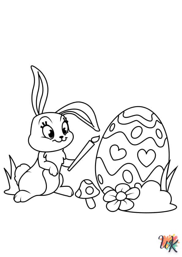 coloriage Lapin de Pâques  enfant 5 ans à imprimer