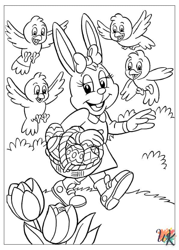 coloriage Lapin de Pâques  enfant 6 ans à imprimer