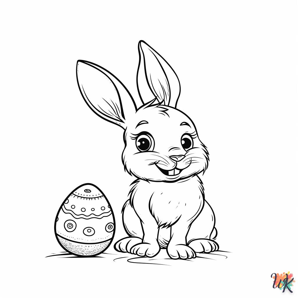 coloriage Lapin de Pâques  en ligne pour bebe de 2 ans